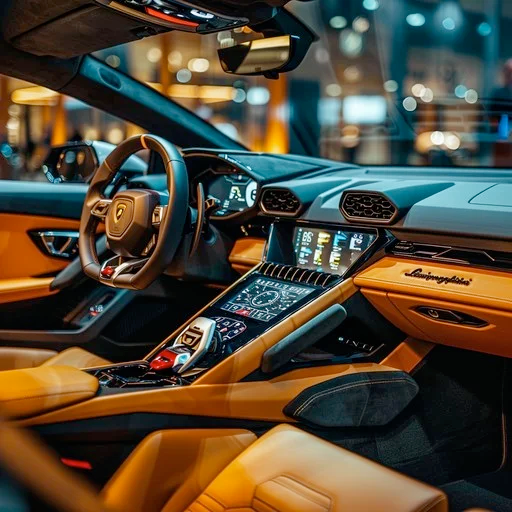 Artistic view of a modern luxury car dashboard representing premium insurance